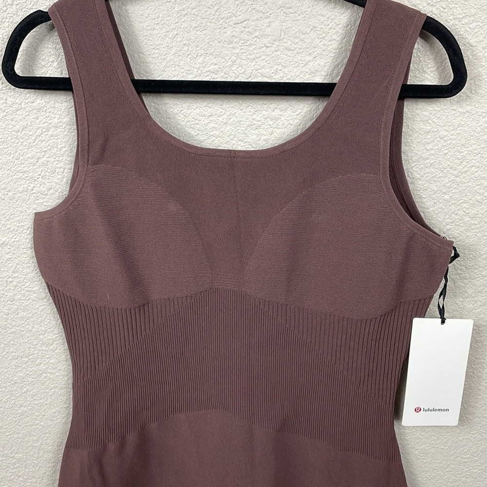 NWT Lululemon Tight Fit Knit Tank Dress Java Brown Casual Athleisure Sz L - Picture 4 of 13